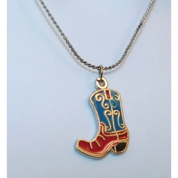 Patriotic Western Boot Necklace - Picture 3 of 4